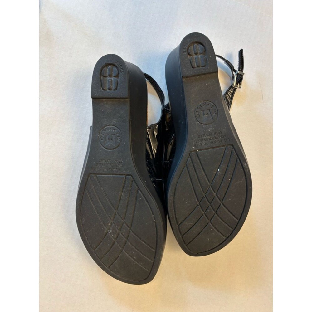 Mephisto Natasha peep toe slingback black leather wedge sandals shoes sz 39 (9) - Picture 9 of 9